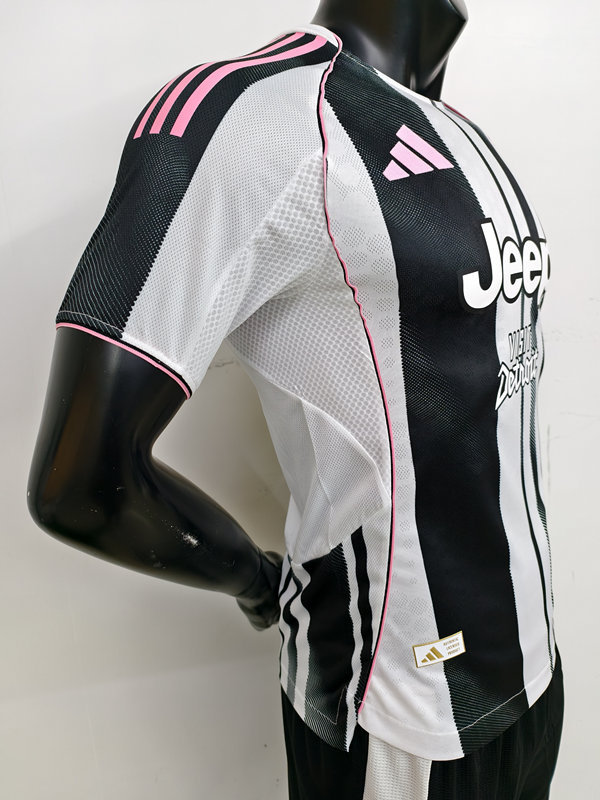 Player Version 25-26 Juventus Home  Black&White Thailand Soccer Jersey AAA-9926