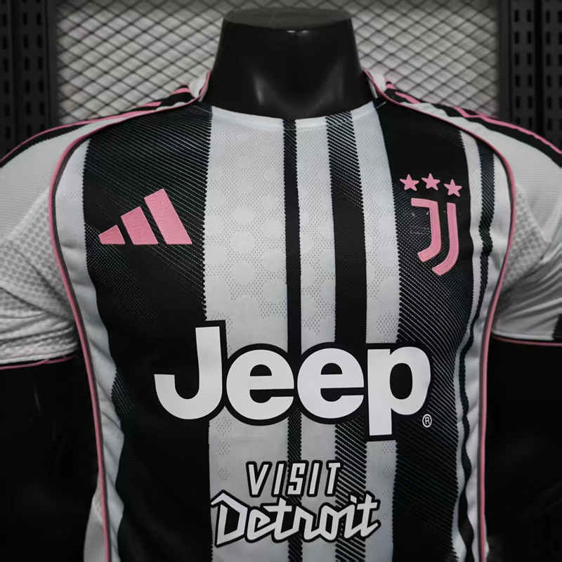 Player Version 25-26 Advertising Edition Juventus Home Black&White Thailand Soccer Jersey AAA-888