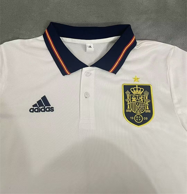 2024-2025 Spain White Thailand Polo Shirt-9070