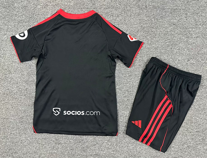 2025-2026 Sevilla 2nd Away Black Youth/Kids Soccer Uniform-7809