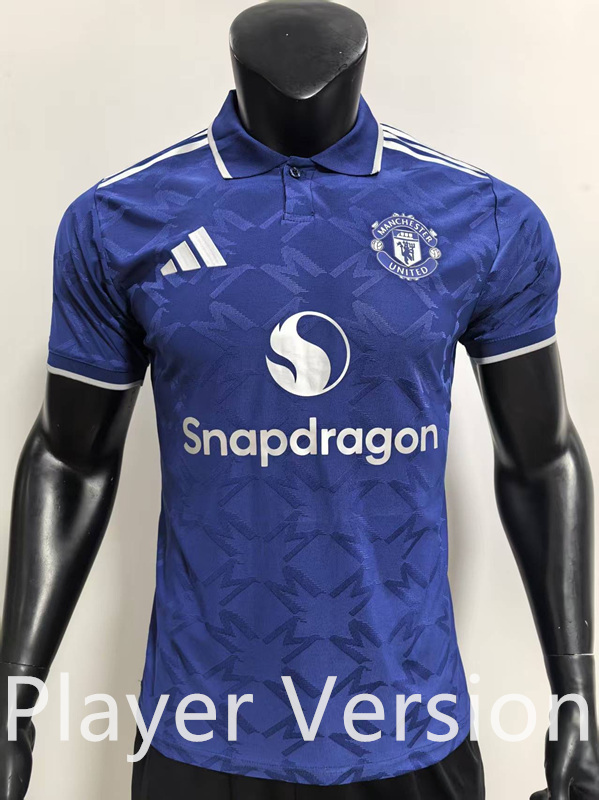 Player Version 2025-2026 Manchester United Blue Thailand Soccer Jersey AAA-SJ