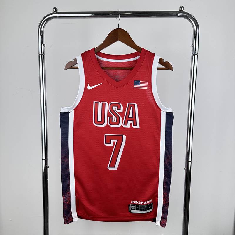 2024 Olympics USA Red #7 NBA Jersey-311