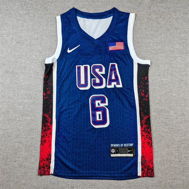 Dream Team USA Dark Blue #6 NBA Jersey-1380