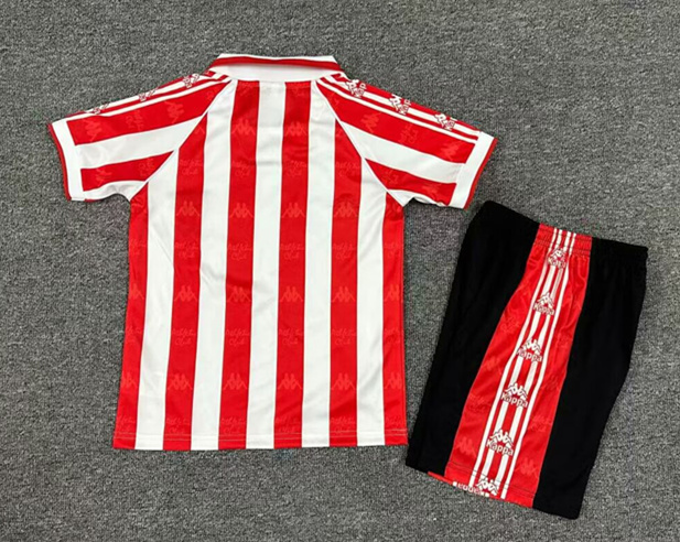 Retro Version 95-97 Athletic Bilbao Home Red&White Kids/Youth Soccer Unifrom-7809