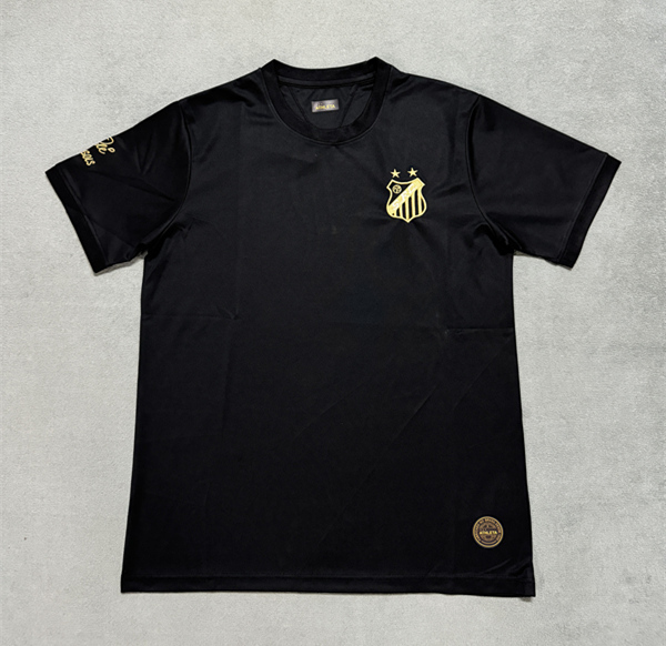 (S-4XL) 2025-2026 Commemorative Edition Santos FC Black Thailand Soccer Jersey AAA-4506