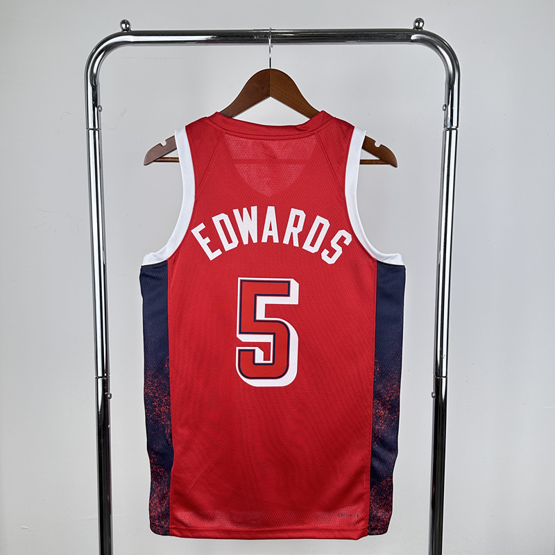 2024 Olympics USA Red #5 NBA Jersey-311