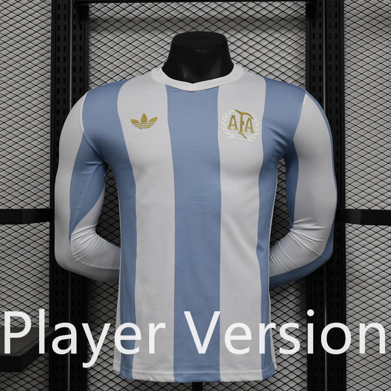 2024-2025 Anniversary Edition Argentina Blue&White LS Thailand Soccer Jersey AAA-888