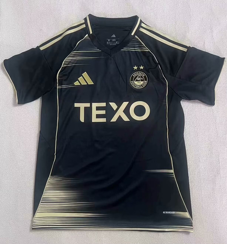(S-4XL)25-26 Aberdeen Away Black Thailand Soccer Jersey AAA-2044