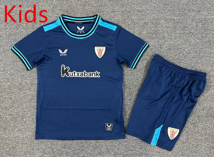 25-26 Athletic Bilbao Away Blue Kids/Youth Soccer Uniform-7809