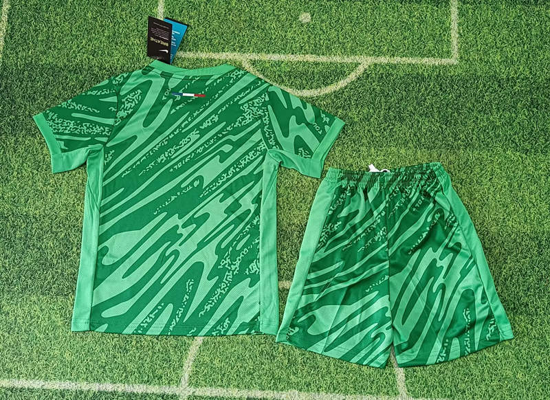 2024-2025 Paris SG Goalkeeper Green Kid/Youth Soccer Uniform-8679