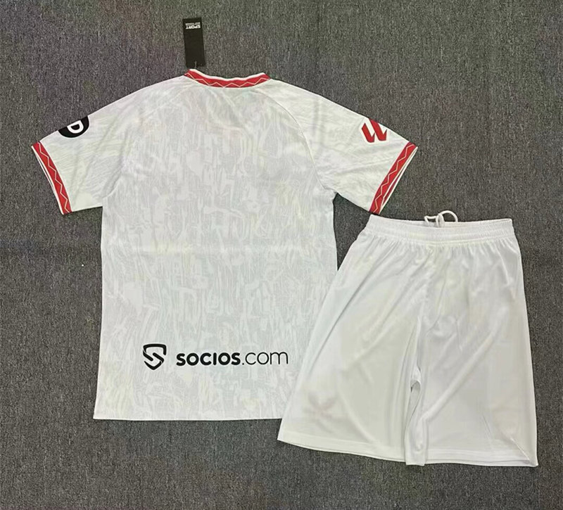 2024-2025 Sevilla Home White Youth/Kids Soccer Uniform-2483