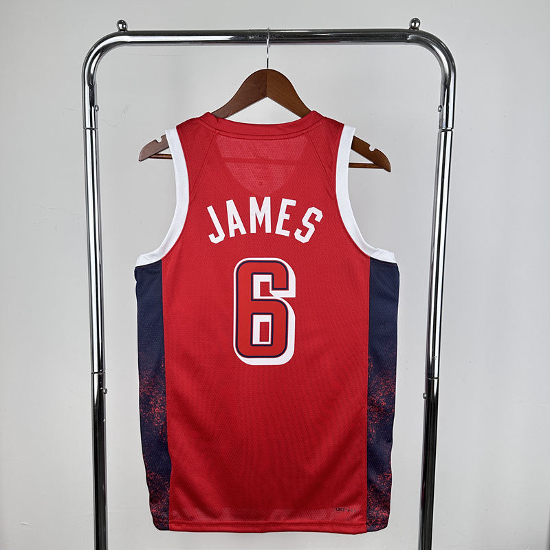 2024 Olympics USA Red #6 NBA Jersey-311