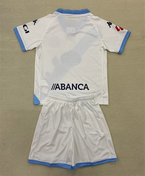 2024-2025 Deportivo La Coruña 2nd Away White Kids/Youth Soccer Uniform-AY