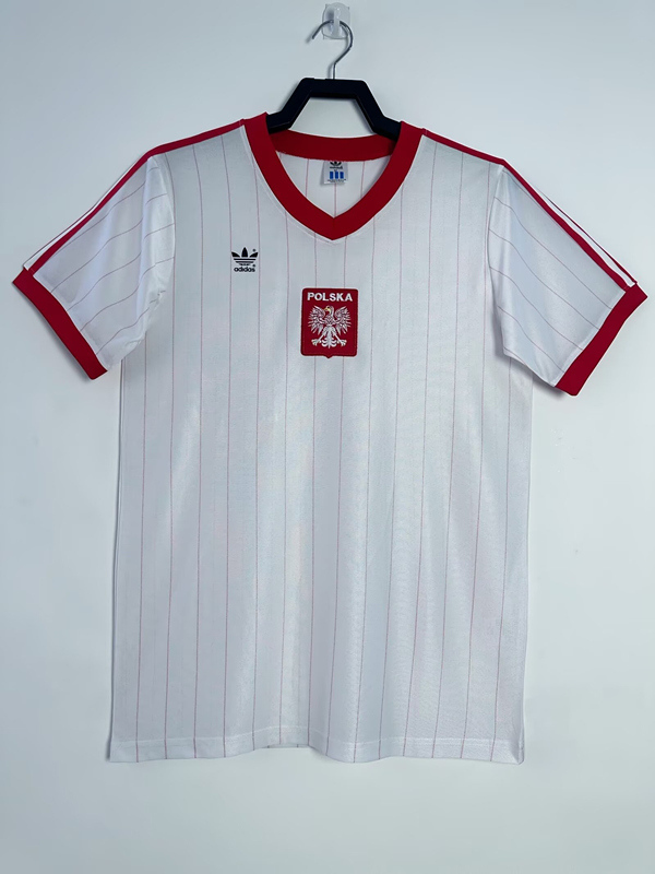 Retro Version 1982 Poland Home White Thailand Soccer Jersey AAA-811