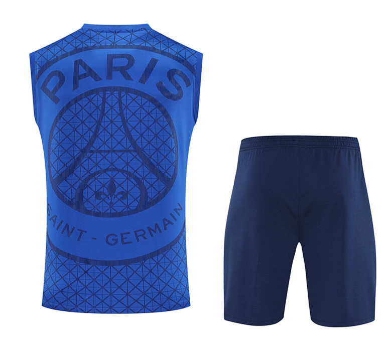 25-26 Paris SG Blue Thailand Training Soccer Vest Uniform-418