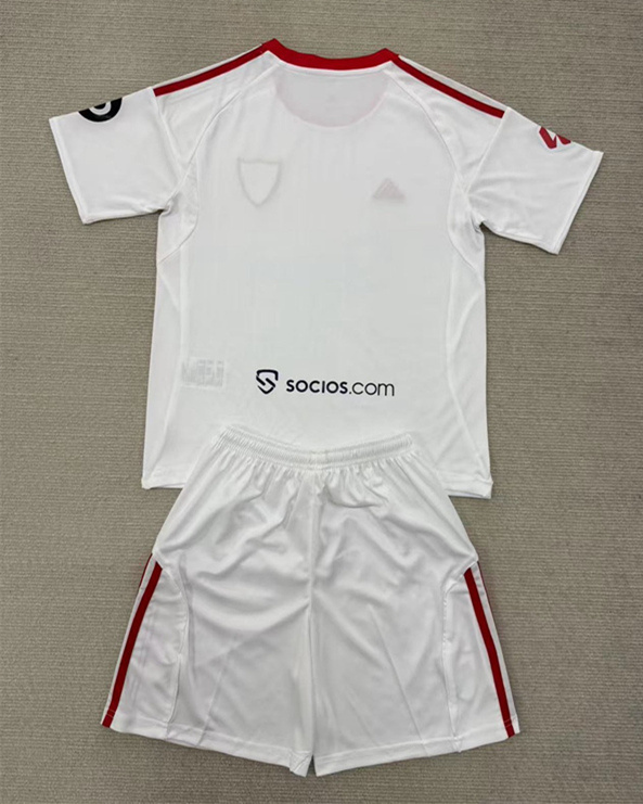 2025-2026 Sevilla Home White Youth/Kids Soccer Uniform-AY