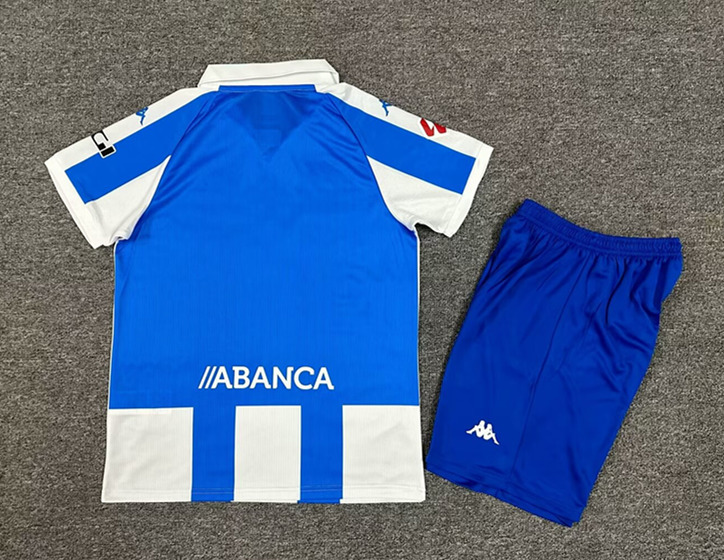 2024-2025 Deportivo La Coruña Home Blue&White Kids/Youth Soccer Uniform-7809