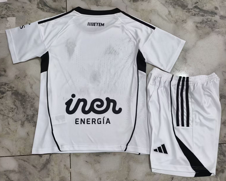 25-26 Albacete Balompié Home White Kids/Youth Soccer Uniform-4193