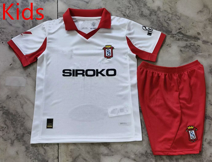 25-26 Sporting de Gijón 2nd Away White Kids/Youth Soccer Uniform-4193