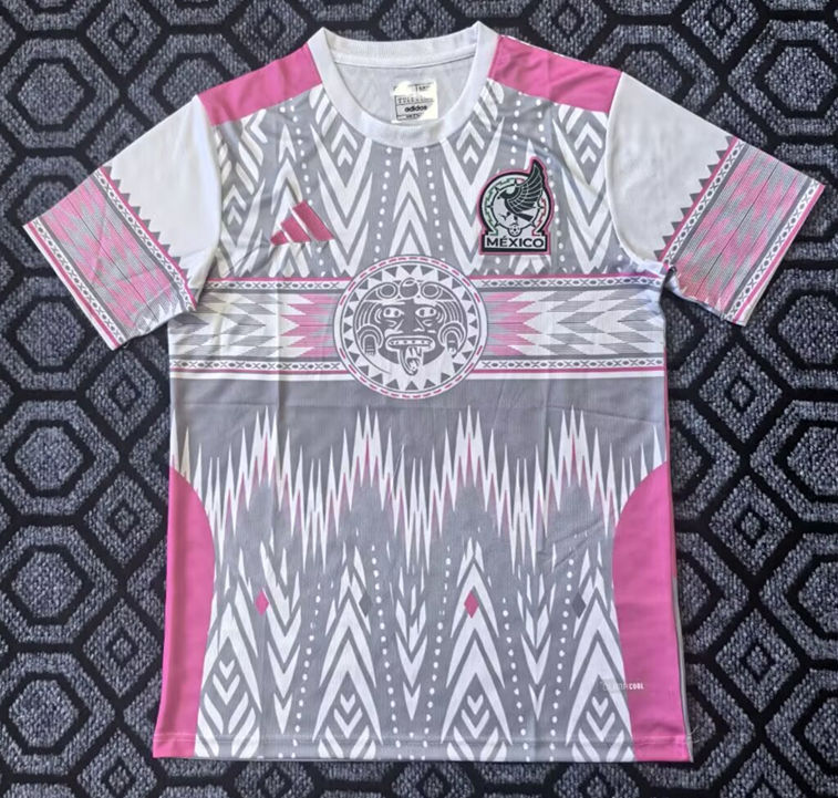 25-26 Special Version Mexico Pink&Gray Thailand Soccer Jersey AAA-7209