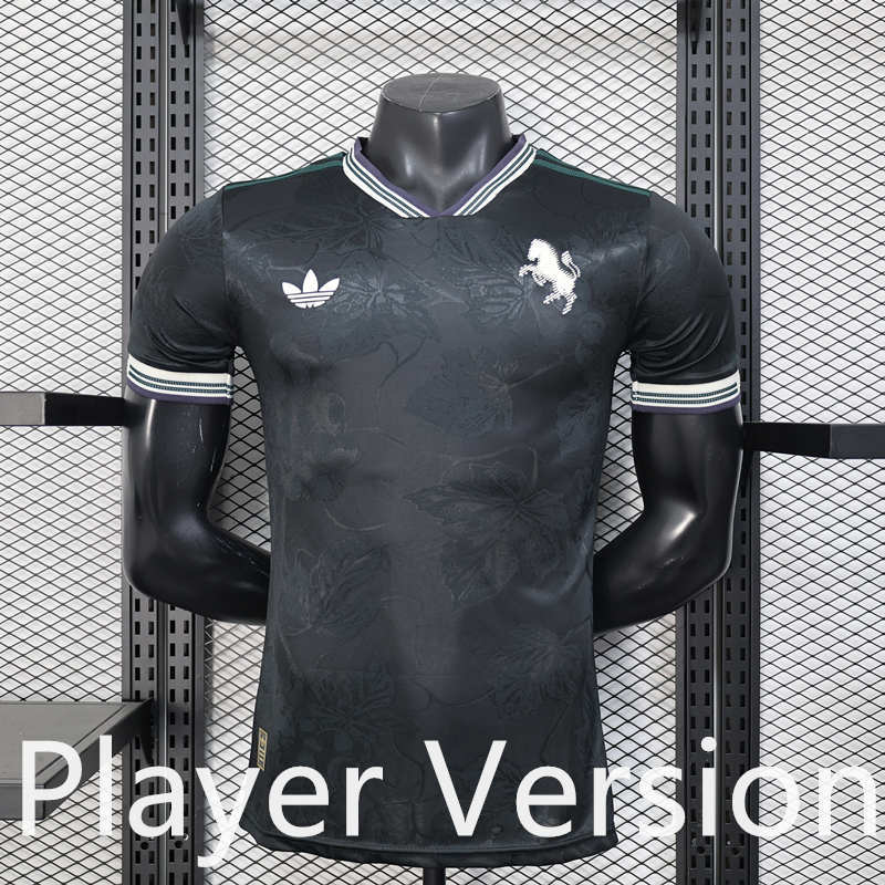 Player Version 25-26 Juventus 2nd Away Black Thailand Soccer Jersey AAA-888