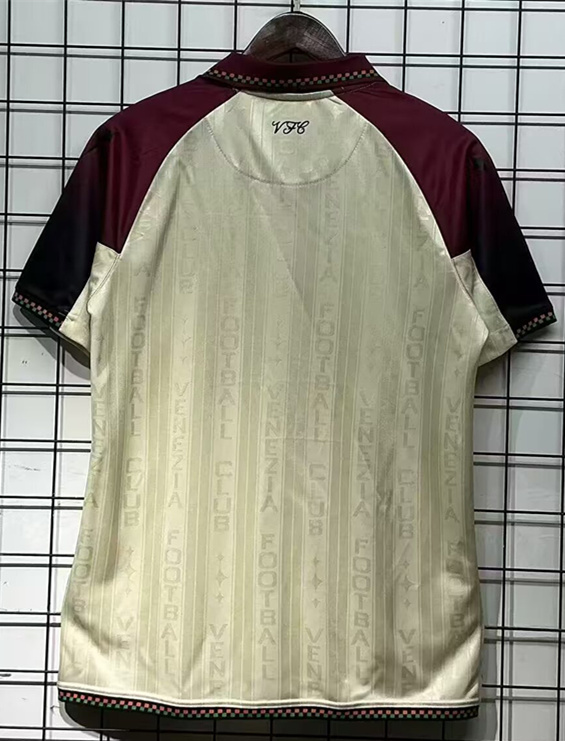 (S-4XL) 2025-2026 Ad-free Version Venezia FC Away Beige Thailand Soccer Jersey AAA-GB