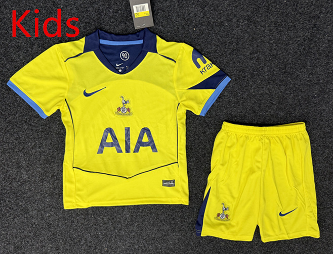 2025-26 Tottenham Hotspur 2nd Away Yellow Kids/Youth Soccer Uniform-GB