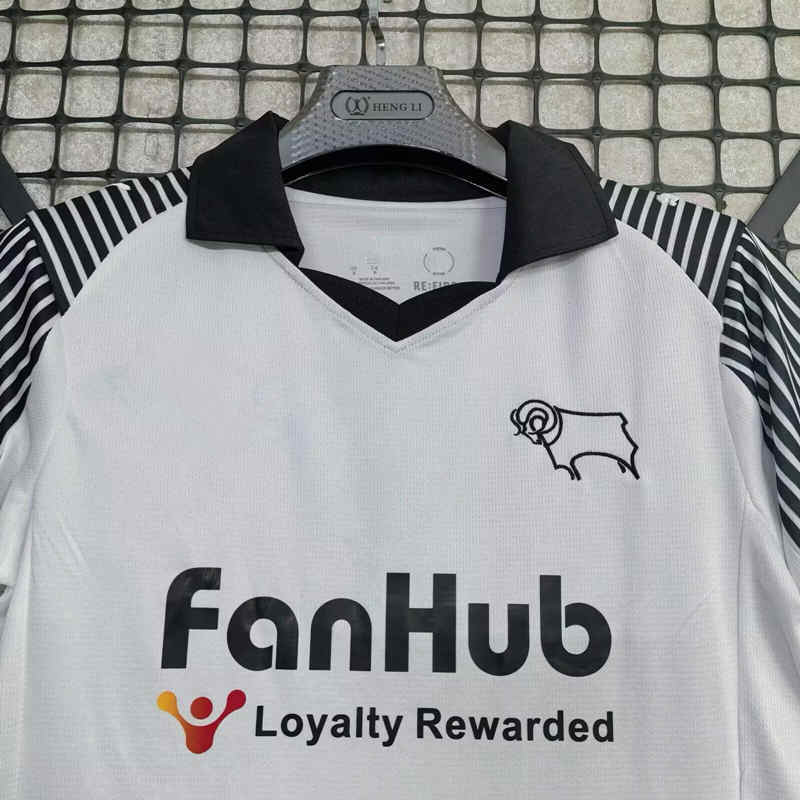(S-4XL) 25-26 Derby County Home White Thailand Soccer Jersey-9070