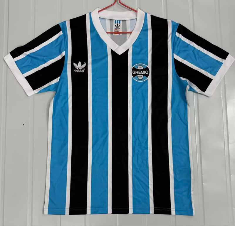 Retro Version 83-84 Grêmio FBPA Home Blue&Black Thailand Soccer Jersey AAA-503