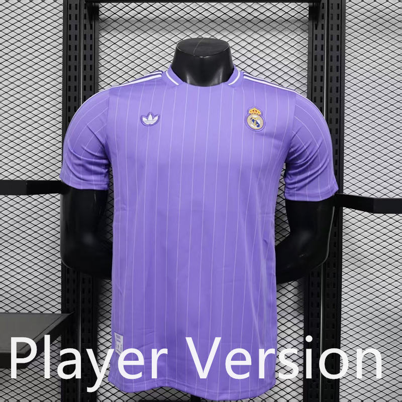 Player Version 25-26 Real Madrid Casual style Purple Thailand Soccer Jersey AAA-888