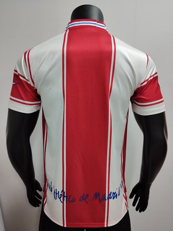 Retro Version 99-00 Atlético Madrid Home Red&White Thailand Soccer Jersey-9662