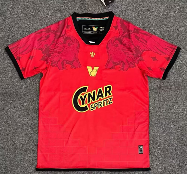 (S-4XL) 25-26 Venezia FC 3nd Away Red Thailand Soccer Jersey AAA-4178