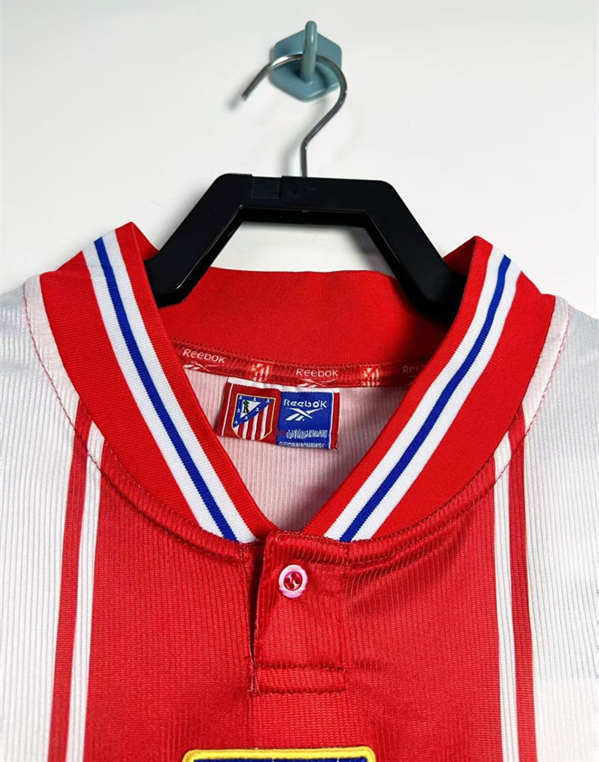 Retro Version 99-00 Atlético Madrid Home Red&White Thailand Soccer Jersey-811