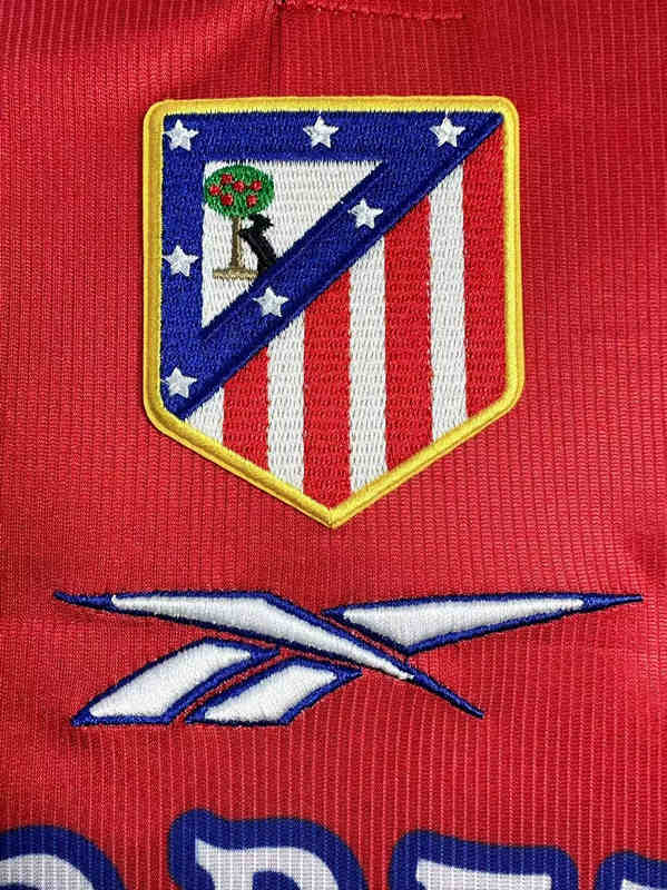 Retro Version 99-00 Atlético Madrid Home Red&White Thailand Soccer Jersey-811