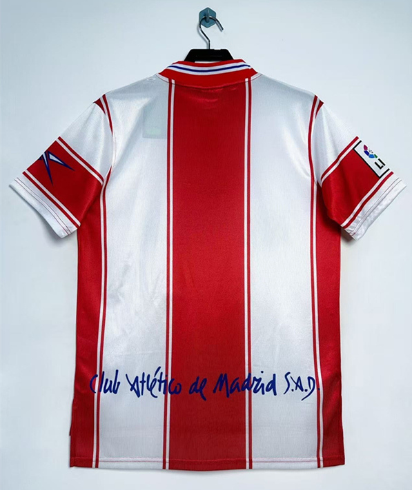 Retro Version 99-00 Atlético Madrid Home Red&White Thailand Soccer Jersey-811