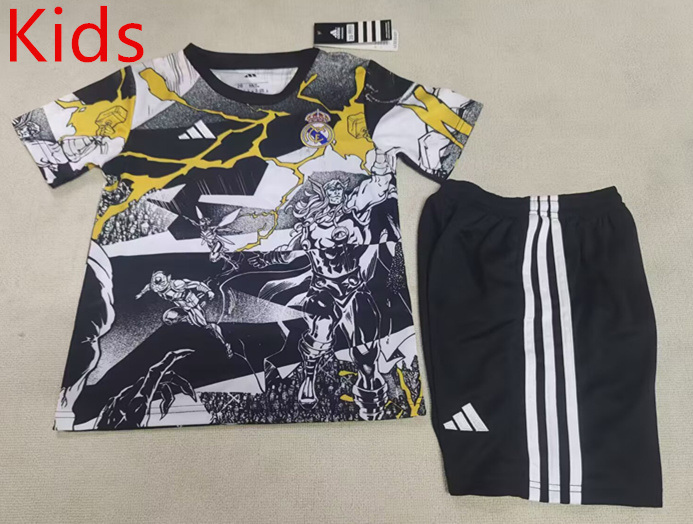 25-26 Special Edition Real Madrid White&Black Kids/Youth Soccer Uniform-507