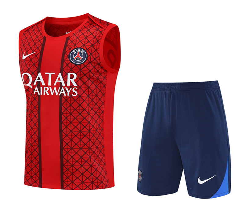 25-26 Paris SG Red Thailand Training Soccer Vest Uniform-418