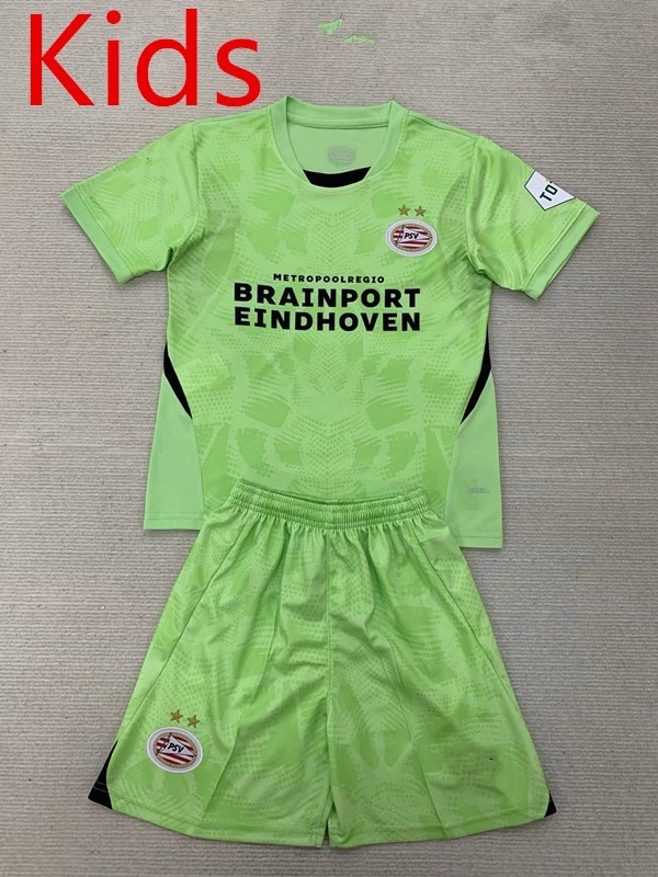2024-2025 PSV Eindhoven Goalkeeper Green Kids/Youth Soccer Uniform-AY