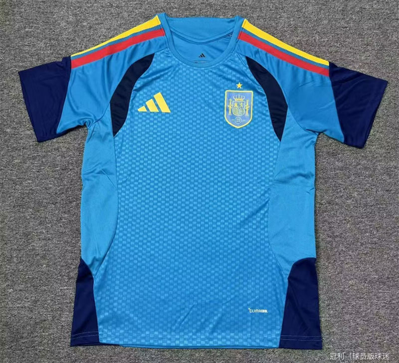 (S-4XL) 26-27 Spain Blue Thailand Soccer Training Jersey-5493