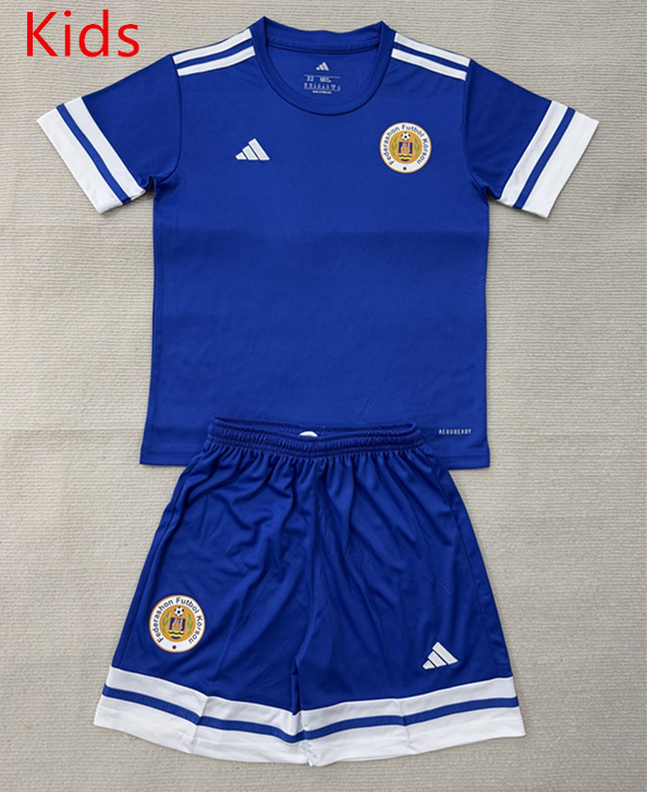 25-26 Curaçaos Voetbalelftal  Home Blue Kids/Youth Soccer Uniform-AY