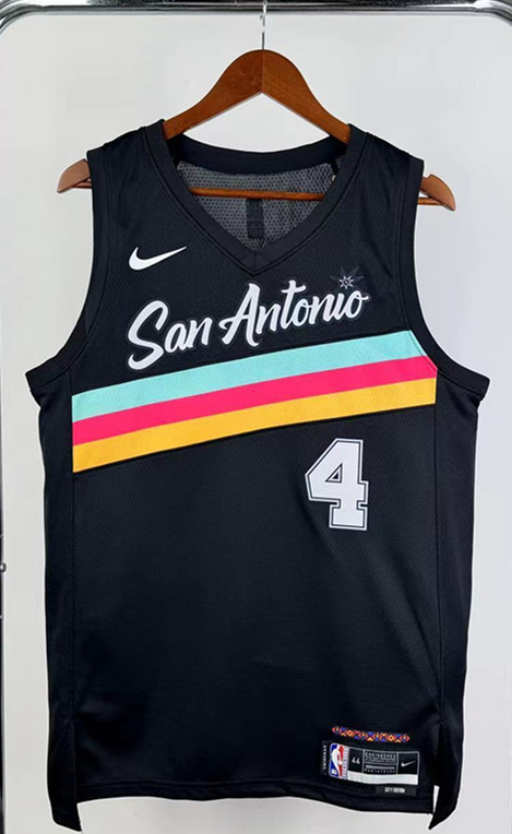 2026 City Edition San Antonio Spurs Black #4 NBA Jersey-311
