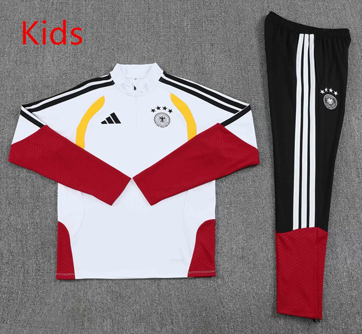 26-27 Germany White Kids/Youth Soccer Tracksuit-2315