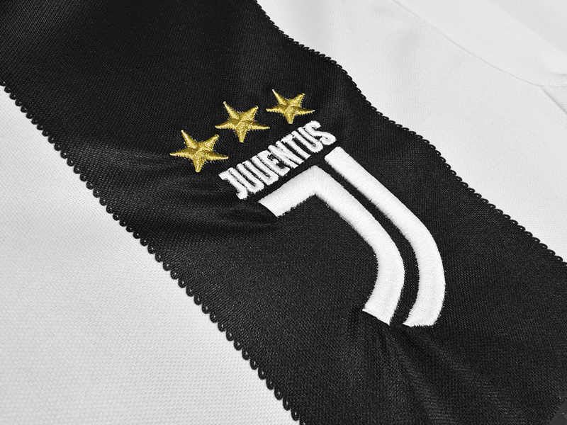 Retro Version 18-19 Juventus Home Black&White Thailand Soccer Jersey AAA-C1046
