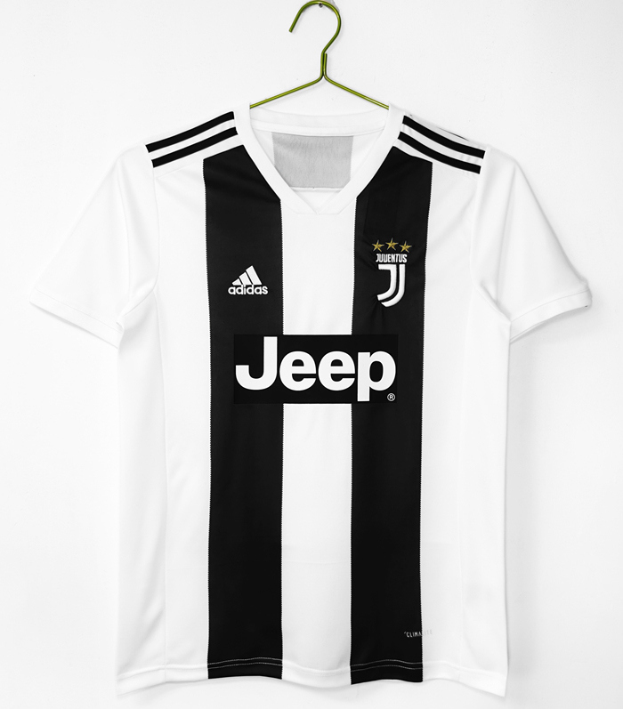 Retro Version 18-19 Juventus Home Black&White Thailand Soccer Jersey AAA-C1046