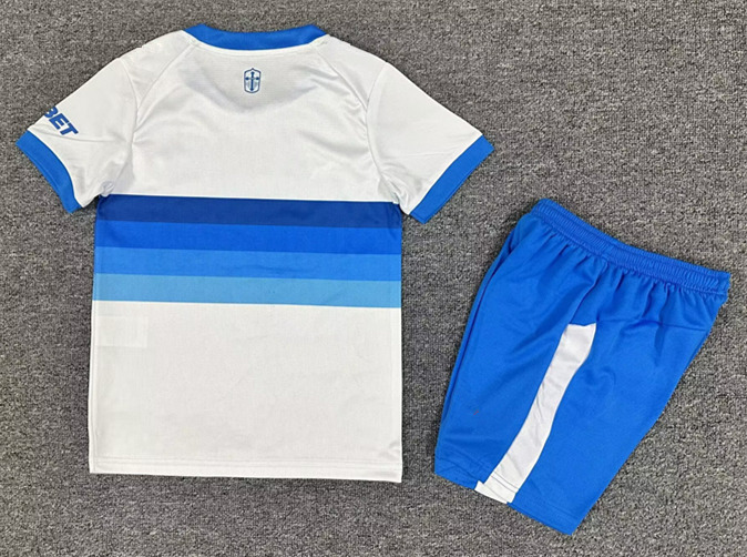 26-27 CD Universidad Católica Home White&Blue Kids/Youth Soccer Uniform-7809