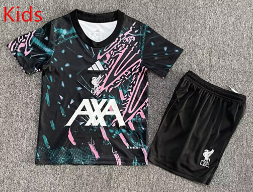 252-26 Liverpool Pink&White Kids/Youth Soccer Uniform-7809