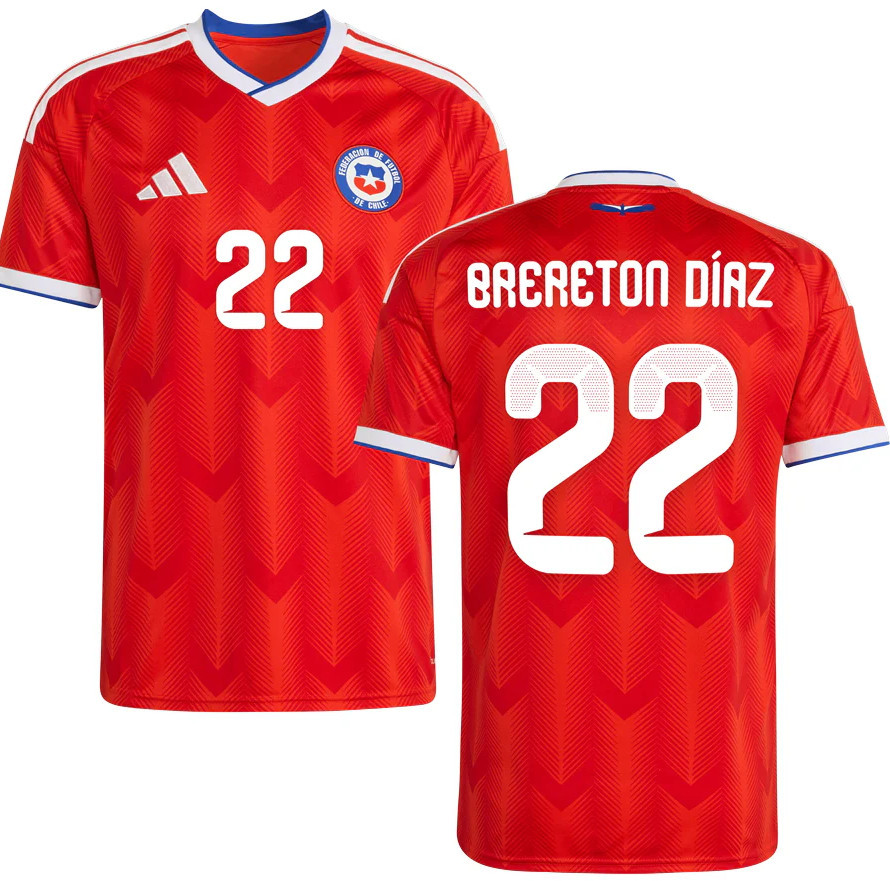 (S-4XL) 2026 World Cup Chile Home Red (BRERETON DíAZ #22) Thailand Soccer Jersey AAA-512