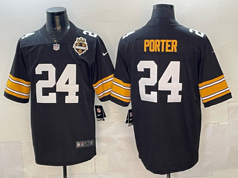 (Logo 3)Special Edition Pittsburgh Steelers Black #24NFL Jersey-0840