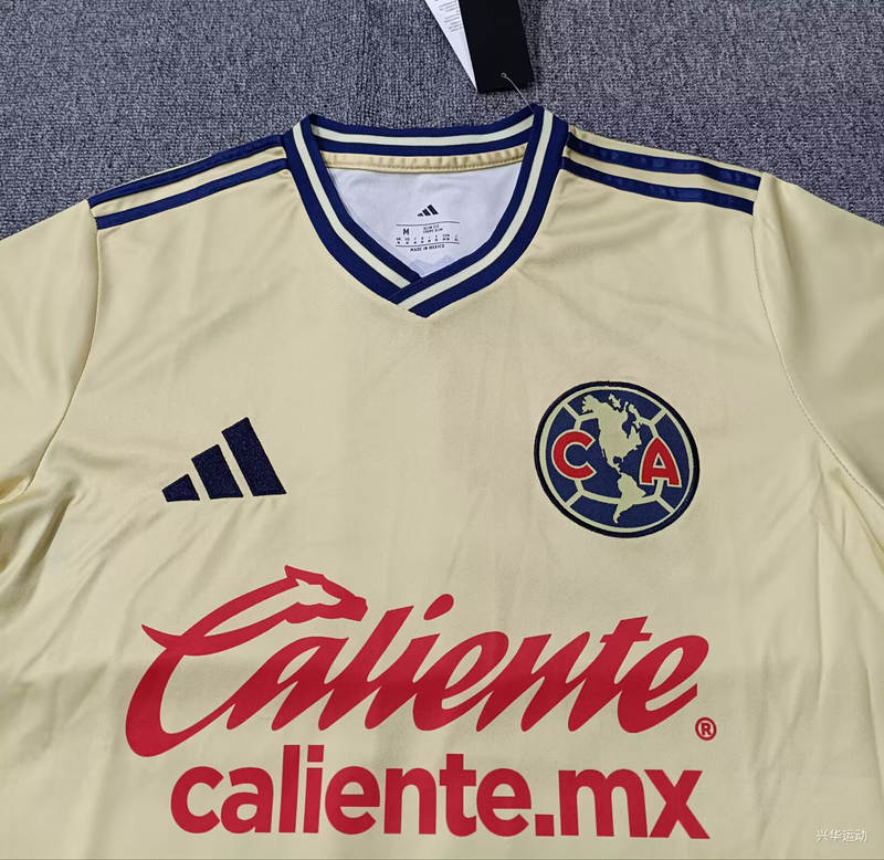 (S-4XL) 26-27 Club América Home Yellow Thailand Soccer Jersey AAA-5378