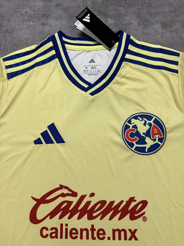 (S-4XL) 26-27 Club América Home Yellow Thailand Soccer Jersey AAA-4506
